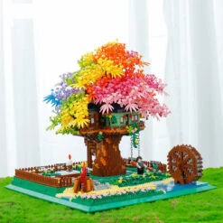 Rainbow Sakura Tree House Light Nano Building Blocks 21 Rainbow Sakura Tree House Light Nano Building Blocks -Kawaii Store kawaiies plushies plush softtoy rainbow sakura tree house building blocks build it 937700