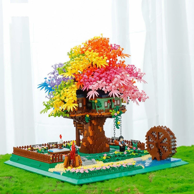 Rainbow Sakura Tree House Light Nano Building Blocks 5 Rainbow Sakura Tree House Light Nano Building Blocks - Image 3
