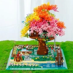 Rainbow Sakura Tree House Light Nano Building Blocks 32 Rainbow Sakura Tree House Light Nano Building Blocks -Kawaii Store kawaiies plushies plush softtoy rainbow sakura tree house light building blocks build it 698615