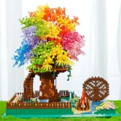 Rainbow Sakura Tree House Light Nano Building Blocks 34 Rainbow Sakura Tree House Light Nano Building Blocks -Kawaii Store kawaiies plushies plush softtoy rainbow sakura tree house light building blocks build it 780906