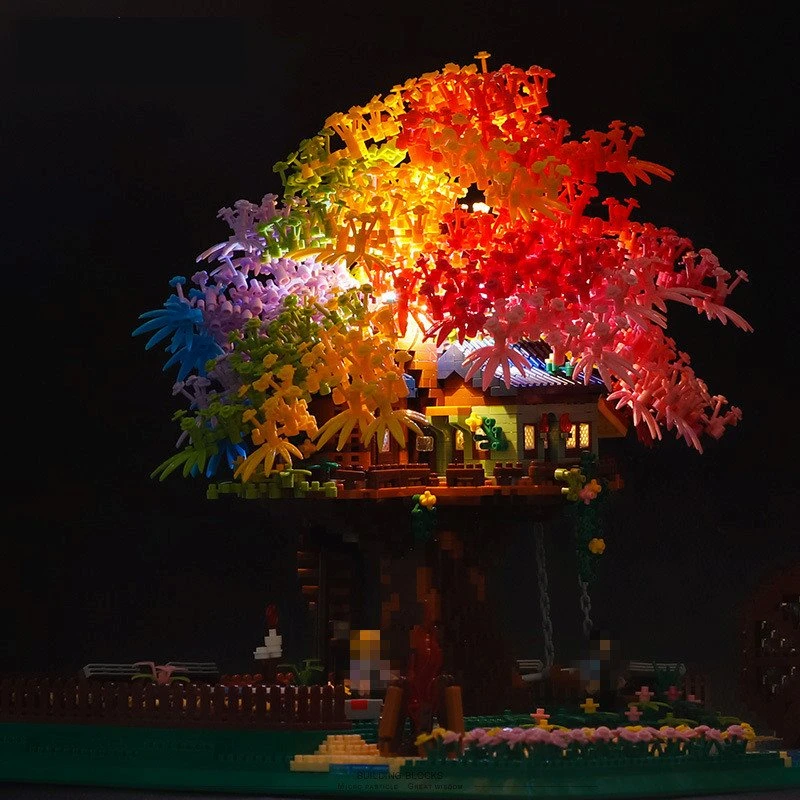 Rainbow Sakura Tree House Light Nano Building Blocks 9 Rainbow Sakura Tree House Light Nano Building Blocks - Image 7