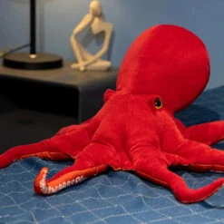 Red Life-like Octopus Plushie -Kawaii Store kawaiies plushies plush softtoy red life like octopus plushie soft toy 239102