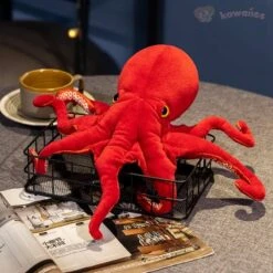 Red Life-like Octopus Plushie -Kawaii Store kawaiies plushies plush softtoy red life like octopus plushie soft toy 29in 75cm 348462