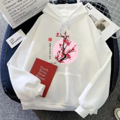 Apparel Red Sakura Branch Moon Unisex Hoodie -Kawaii Store kawaiies plushies plush softtoy red sakura branch moon unisex hoodie apparel white xs 944532