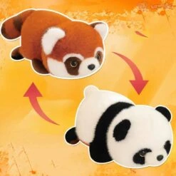 Reversible Red Panda To Panda Plush -Kawaii Store kawaiies plushies plush softtoy reversible red panda to panda plush soft toy 564447