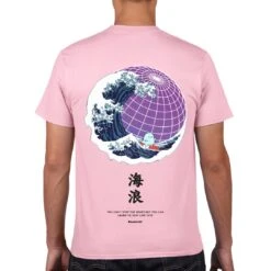 Apparel Ride The Worldwide Wave With Tato Tee | Galaxy Edition -Kawaii Store kawaiies plushies plush softtoy ride the worldwide wave with tato tee galaxy edition apparel surfing light pink 758584