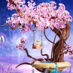 Romantic Sakura Bear Swing Tree Micro Building Blocks -Kawaii Store kawaiies plushies plush softtoy romantic sakura bear swing tree micro building blocks build it 355777