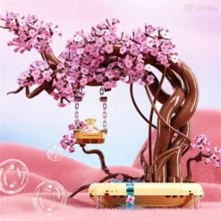 Romantic Sakura Bear Swing Tree Micro Building Blocks -Kawaii Store kawaiies plushies plush softtoy romantic sakura bear swing tree micro building blocks build it 698344