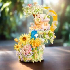 Romantic Waterfall Orchard Villa Micro Building Blocks With Light -Kawaii Store kawaiies plushies plush softtoy romantic waterfall orchard villa micro building blocks with light build it 138951
