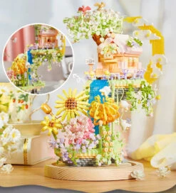 Romantic Waterfall Orchard Villa Micro Building Blocks With Light -Kawaii Store kawaiies plushies plush softtoy romantic waterfall orchard villa micro building blocks with light build it 408323