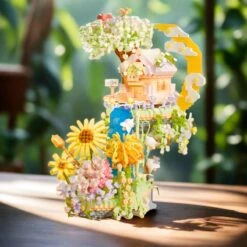 Romantic Waterfall Orchard Villa Micro Building Blocks With Light -Kawaii Store kawaiies plushies plush softtoy romantic waterfall orchard villa micro building blocks with light build it 441524