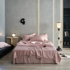 Rose Peach Luxurious Lyocell Jacquard Blanket Set