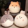 Round Cat Bunny Fox Pillow Plushie Collection -Kawaii Store kawaiies plushies plush softtoy round cat bunny fox pillow plushie collection new soft toy 896952