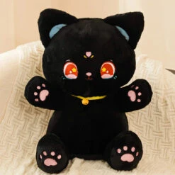 Sailor Moon Fluffy Black White Cat Plushies -Kawaii Store kawaiies plushies plush softtoy sailor moon fluffy black white cat plushies soft toy 317631