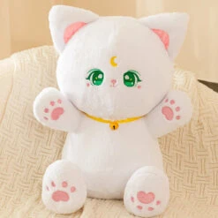Sailor Moon Fluffy Black White Cat Plushies -Kawaii Store kawaiies plushies plush softtoy sailor moon fluffy black white cat plushies soft toy 373605
