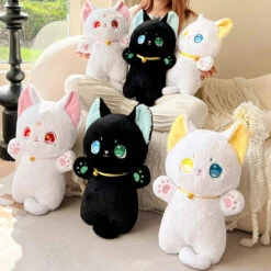 Sailor Moon Fluffy Black White Cat Plushies