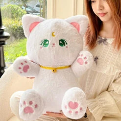 Sailor Moon Fluffy Black White Cat Plushies -Kawaii Store kawaiies plushies plush softtoy sailor moon fluffy black white cat plushies soft toy 830531
