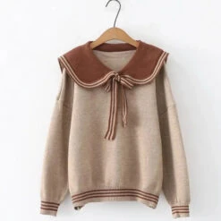 Apparel Sailor Moon Inspired Collar Long Sleeve Cardigan -Kawaii Store kawaiies plushies plush softtoy sailor moon inspired collar long sleeve cardigan apparel coffee 302585