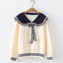 Apparel Sailor Moon Inspired Collar Long Sleeve Cardigan -Kawaii Store kawaiies plushies plush softtoy sailor moon inspired collar long sleeve cardigan apparel cream 438134