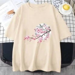 Apparel Sakura Cherry Blossom Full Moon Cotton Tee -Kawaii Store kawaiies plushies plush softtoy sakura cherry blossom full moon cotton tee apparel 324484