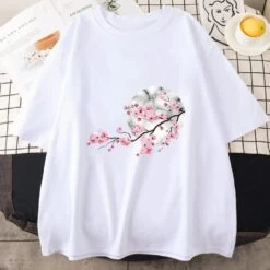 Apparel Sakura Cherry Blossom Full Moon Cotton Tee -Kawaii Store kawaiies plushies plush softtoy sakura cherry blossom full moon cotton tee apparel 387659