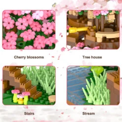 Sakura Cherry Blossom Tree House Nano Building Set 15 Sakura Cherry Blossom Tree House Nano Building Set -Kawaii Store kawaiies plushies plush softtoy sakura cherry blossom tree house nano building set new build it 198767