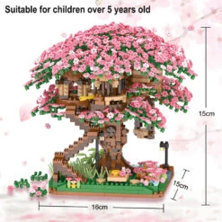 Sakura Cherry Blossom Tree House Nano Building Set 16 Sakura Cherry Blossom Tree House Nano Building Set -Kawaii Store kawaiies plushies plush softtoy sakura cherry blossom tree house nano building set new build it 586659
