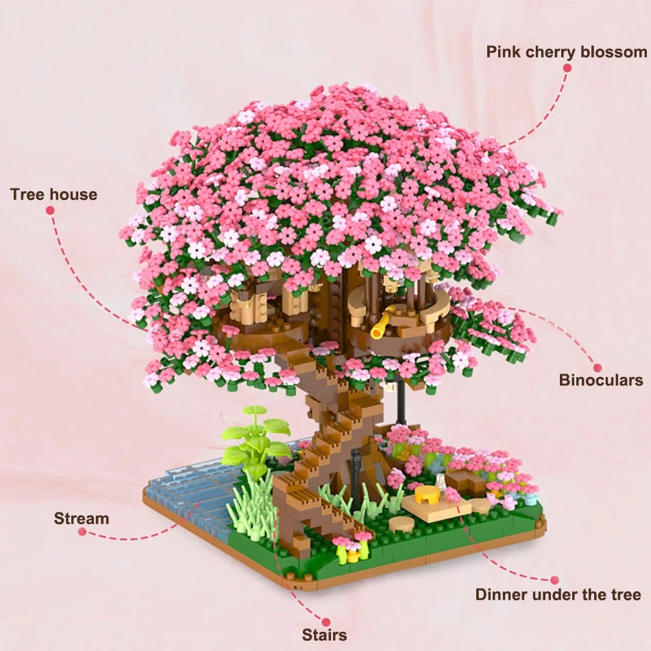 Sakura Cherry Blossom Tree House Nano Building Set 6 Sakura Cherry Blossom Tree House Nano Building Set - Image 4