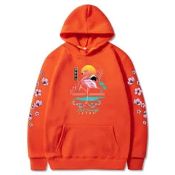 Apparel Sakura Flamingo Sunset Unisex Hoodie -Kawaii Store kawaiies plushies plush softtoy sakura flamingo sunset unisex hoodie apparel orange xxl 582965