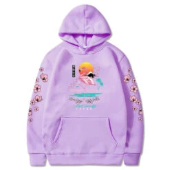 Apparel Sakura Flamingo Sunset Unisex Hoodie -Kawaii Store kawaiies plushies plush softtoy sakura flamingo sunset unisex hoodie apparel purple s 249621