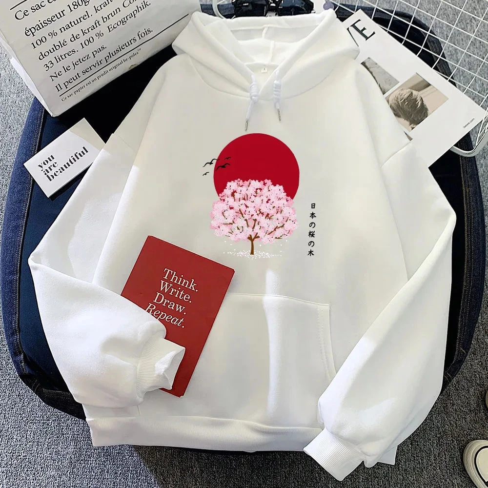 Apparel Sakura Tree Blood Red Moon Unisex Hoodie 4 Apparel Sakura Tree Blood Red Moon Unisex Hoodie - Image 2