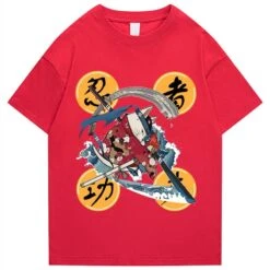 Apparel Samurai Cat Water Breathing Form Unisex Tee -Kawaii Store kawaiies plushies plush softtoy samurai cat water breathing form unisex tee apparel red s 573984