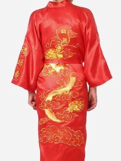 Apparel Satin Silk Golden Dragon Embroidery Long Kimono Gown 17 Apparel Satin Silk Golden Dragon Embroidery Long Kimono Gown -Kawaii Store kawaiies plushies plush softtoy satin silk golden dragon embroidery long kimono gown clothing red s 767196