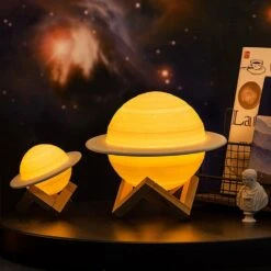 Saturn Table Lamp -Kawaii Store kawaiies plushies plush softtoy saturn table lamp home decor 386747