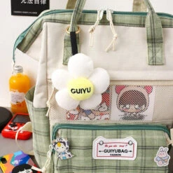 Apparel Set Of 5 Kawaii Plaid Backpack Bag Collection -Kawaii Store kawaiies plushies plush softtoy set of 5 kawaii plaid backpack bag collection bag 532837