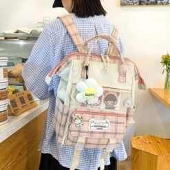 Apparel Set Of 5 Kawaii Plaid Backpack Bag Collection -Kawaii Store kawaiies plushies plush softtoy set of 5 kawaii plaid backpack bag collection bag 892136