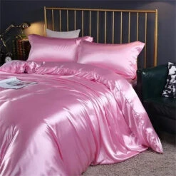 Shades Of Pink Mulberry Silk Bedding Set -Kawaii Store kawaiies plushies plush softtoy shades of pink mulberry silk bedding set bedding sets fuchsia twin 990678