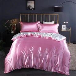 Shades Of Pink Mulberry Silk Bedding Set -Kawaii Store kawaiies plushies plush softtoy shades of pink mulberry silk bedding set bedding sets two tone twin 867914