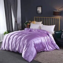 Shades Of Purple Mulberry Silk Bedding Set -Kawaii Store kawaiies plushies plush softtoy shades of purple mulberry silk bedding set bedding sets 615769
