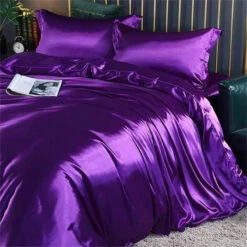 Shades Of Purple Mulberry Silk Bedding Set -Kawaii Store kawaiies plushies plush softtoy shades of purple mulberry silk bedding set bedding sets violet twin 714518