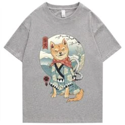 Apparel Shiba Inu In Kimono Tee -Kawaii Store kawaiies plushies plush softtoy shiba inu in kimono tee tops gray s 195325