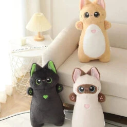 Shortie Two-tone Cat Plushie Collection -Kawaii Store kawaiies plushies plush softtoy shortie two tone cat plushie collection soft toy 838450
