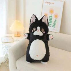 Shortie Two-tone Cat Plushie Collection -Kawaii Store kawaiies plushies plush softtoy shortie two tone cat plushie collection soft toy black pink 349679