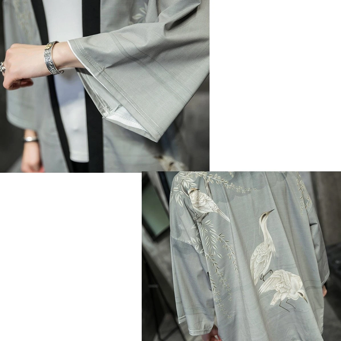 Apparel Silver Crane And Martial Art Wu Men Kimono 11 Apparel Silver Crane And Martial Art Wu Men Kimono - Image 9