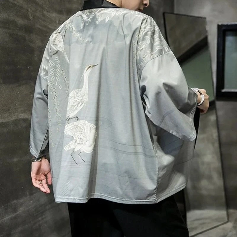 Apparel Silver Crane And Martial Art Wu Men Kimono 6 Apparel Silver Crane And Martial Art Wu Men Kimono - Image 4