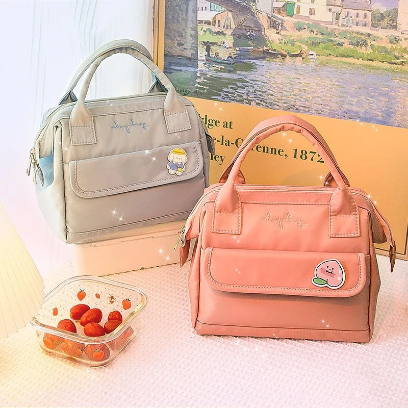 Simple Pink Blue Green Waterproof Lunch Bag 3 Simple Pink Blue Green Waterproof Lunch Bag