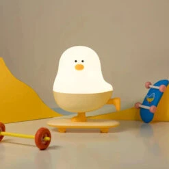 Skateboard Chick LED Night Light -Kawaii Store kawaiies plushies plush softtoy skateboard chick led night light home decor 188792