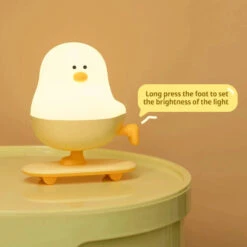 Skateboard Chick LED Night Light -Kawaii Store kawaiies plushies plush softtoy skateboard chick led night light home decor 248940