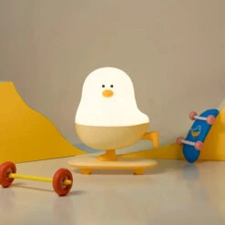Skateboard Chick LED Night Light -Kawaii Store kawaiies plushies plush softtoy skateboard chick led night light home decor 350607