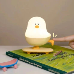 Skateboard Chick LED Night Light -Kawaii Store kawaiies plushies plush softtoy skateboard chick led night light home decor 377140